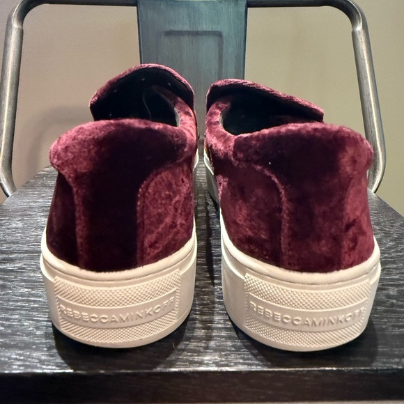 Rebecca Minkoff Burgundy Velvet Loafers - Picture 6 of 11